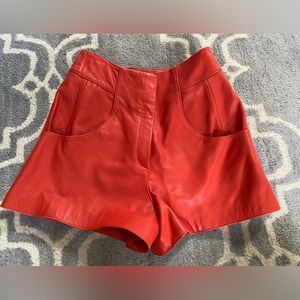 Kenzo New Red Leather Lined Size 36 Shorts